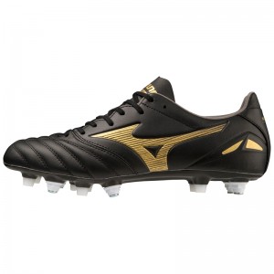 Buty Piłkarskie Męskie Mizuno Morelia Neo IV Pro Czarne Złote Czarne | Polska M0468HP