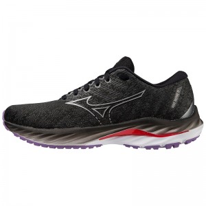 Buty do Biegania Damskie Mizuno Wave Inspire 19 Czarne Srebrne | Polska M6078LO