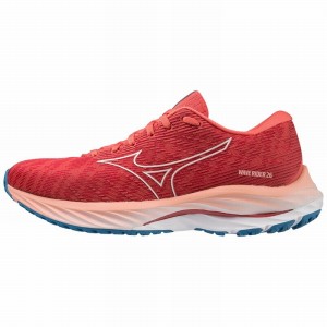 Buty do Biegania Damskie Mizuno Wave Rider 26 Koralowe Szare Niebieskie | Polska M5914VN