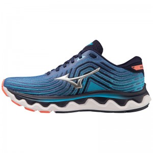 Buty do Biegania Męskie Mizuno Wave Horizon 6 Srebrne | Polska M6382HV