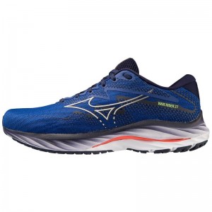 Buty do Biegania Męskie Mizuno Wave Rider 27 Niebieskie Białe | Polska M5817UZ