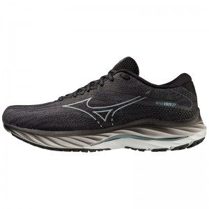 Buty do Biegania Męskie Mizuno Wave Rider 27 Niebieskie Czarne | Polska M3187FM