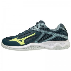 Buty do Siatkówki Damskie Mizuno Lightning Star Z6 Jr Zielone Niebieskie | Polska M4536LI