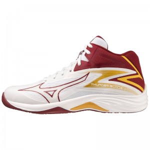 Buty do Siatkówki Damskie Mizuno Thunder Blade Z Mid Białe Ciemny Czerwone Złote | Polska M4317MN