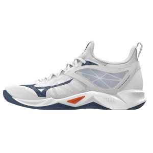 Buty do Siatkówki Damskie Mizuno Wave Dimension Białe Granatowe | Polska M7826QI