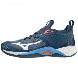 Buty do Siatkówki Damskie Mizuno Wave Momentum 2 Niebieskie | Polska M3580CT