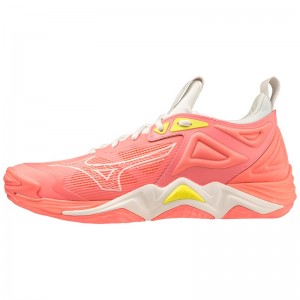 Buty do Siatkówki Damskie Mizuno Wave Momentum 3 Koralowe Czarne | Polska M0192GC