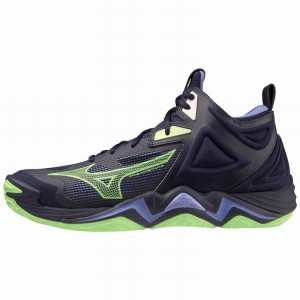 Buty do Siatkówki Damskie Mizuno Wave Momentum 3 Mid Niebieskie | Polska M1635SH