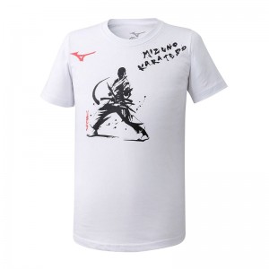 Koszulki Damskie Mizuno Karatedo Tee Białe | Polska M9057WD