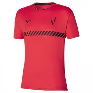 Koszulki Damskie Mizuno Sergio Ramos Treningowe Tee Czerwone | Polska M5731SH