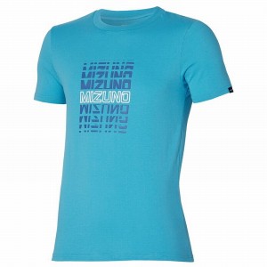 Koszulki Męskie Mizuno Athletics Mizuno Tee Niebieskie | Polska M4529GB