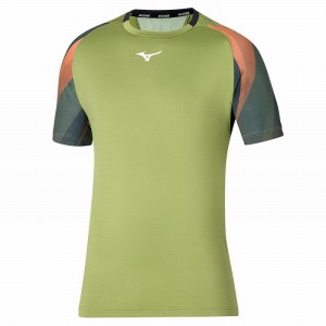 Koszulki Męskie Mizuno Release Shadow Tee Zielone | Polska M7920ZV