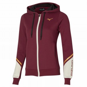 Kurtki Damskie Mizuno Athletics Sweat Czerwone | Polska M4910PR