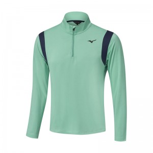 Najfatalniejszy Męskie Mizuno Breeze Elite 1/4 Zip Zielone | Polska M7624FR