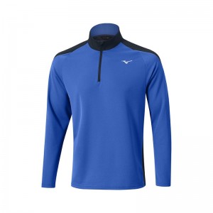 Najfatalniejszy Męskie Mizuno Zimowe Breeze 1/4 Zip Niebieskie | Polska M7905QA