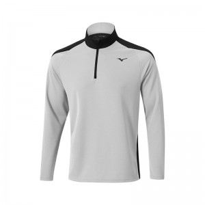 Najfatalniejszy Męskie Mizuno Zimowe Breeze 1/4 Zip Szare | Polska M7285VL