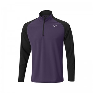 Najfatalniejszy Męskie Mizuno Zimowe Breeze Bloc 1/4 Zip Fioletowe | Polska M6937DH