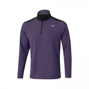 Najfatalniejszy Męskie Mizuno Zimowe Breeze 1/4 Zip Fioletowe | Polska M3510AT