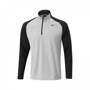 Najfatalniejszy Męskie Mizuno Zimowe Breeze Bloc 1/4 Zip Szare | Polska M7501LW