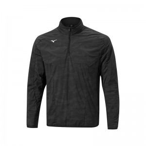 Najfatalniejszy Męskie Mizuno Zimowe Stretch 1/4 Zip Czarne | Polska M7958NE