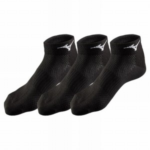 Skarpetki Damskie Mizuno Treningowe Mid 3P Czarne Czarne Czarne | Polska M7642JP