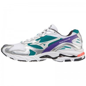 Trampki Damskie Mizuno Wave Rider 10 Białe Srebrne | Polska M9251FY