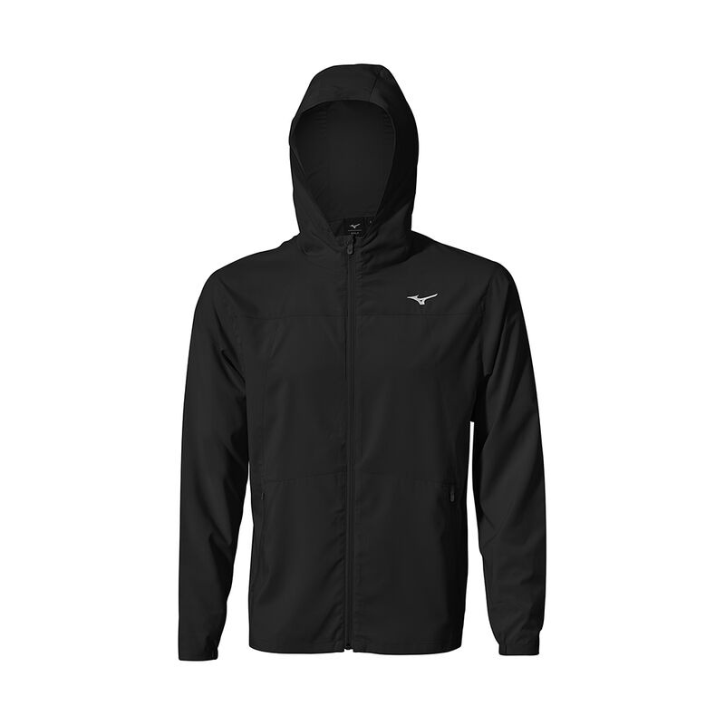 Bluza z Kapturem Męskie Mizuno MT Drizzle Czarne | Polska M4379KU