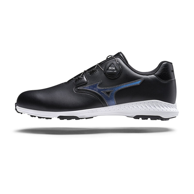 Buty Golfowe Męskie Mizuno Nexlite Gs Spikeless Czarne Niebieskie | Polska M0146HE