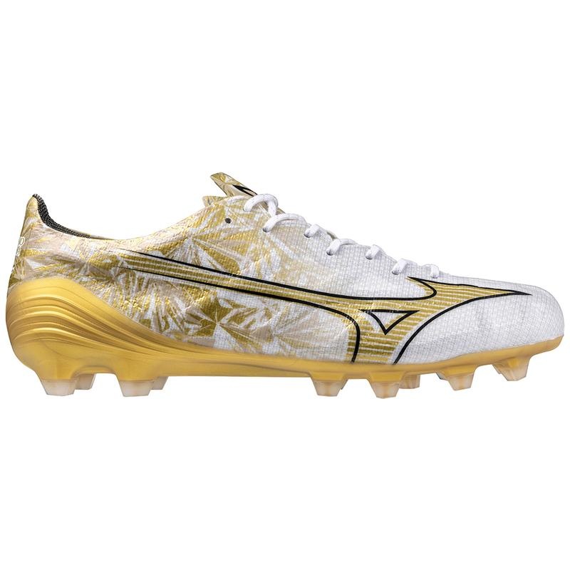 Buty Piłkarskie Męskie Mizuno Alpha Elite Białe Złote | Polska M4623LX