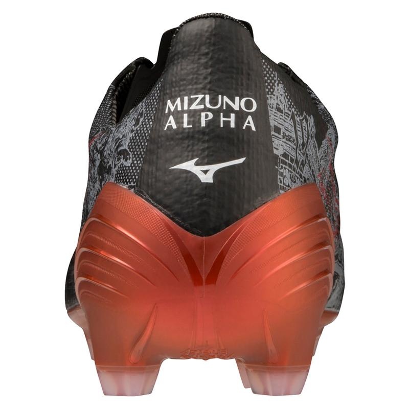 Buty Piłkarskie Męskie Mizuno Alpha Japan Czarne Czerwone | Polska M1426RQ