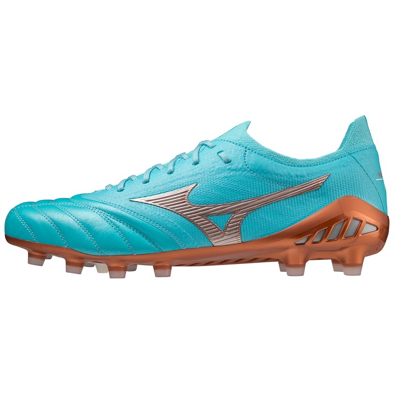 Buty Piłkarskie Męskie Mizuno Morelia Neo III Beta Japan Niebieskie Złote | Polska M9234DC