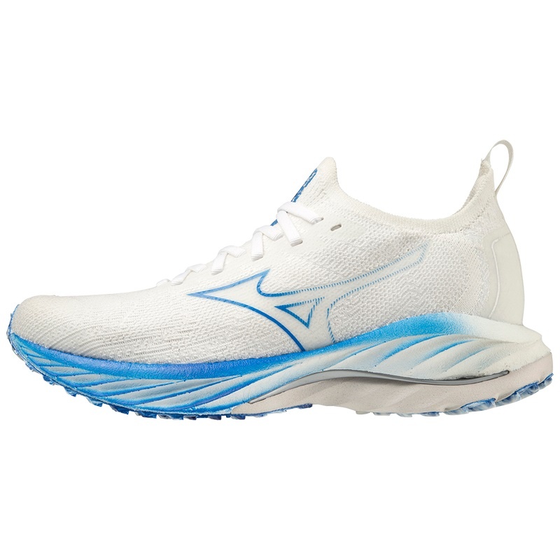 Buty do Biegania Damskie Mizuno Wave Neo Wiatr Białe Niebieskie | Polska M7315OS