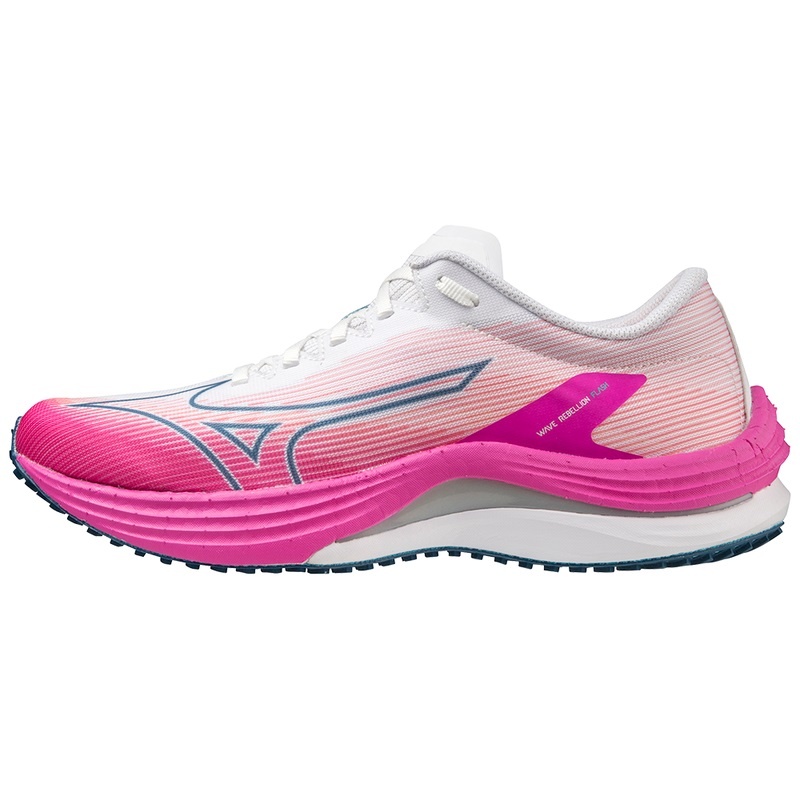 Buty do Biegania Damskie Mizuno Wave Rebellion Flash Białe Srebrne | Polska M3582OC