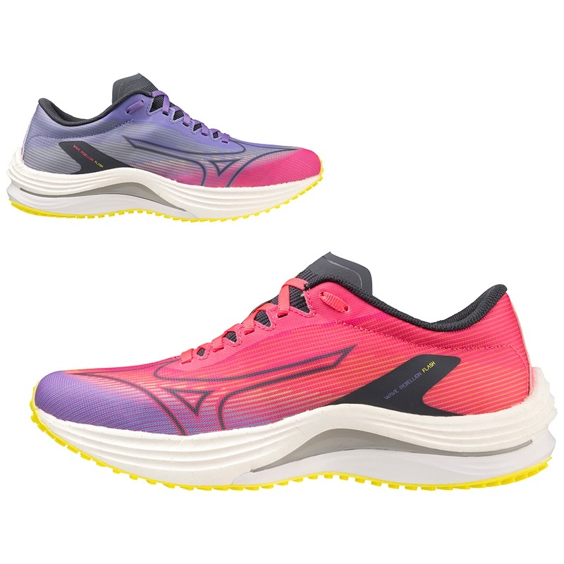 Buty do Biegania Damskie Mizuno Wave Rebellion Flash Różowe Niebieskie | Polska M1802AT