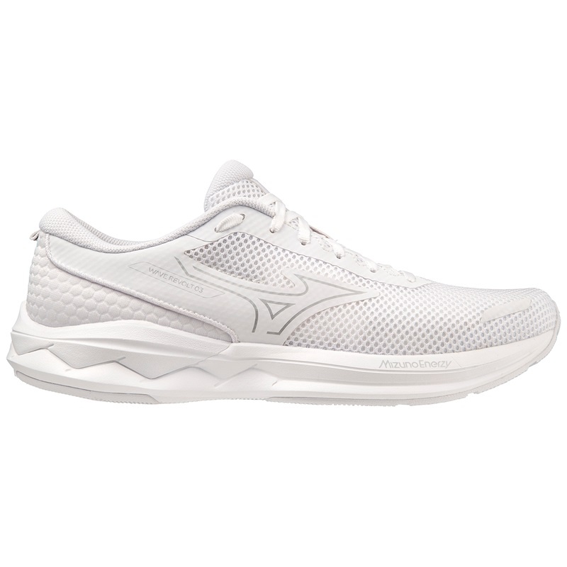 Buty do Biegania Damskie Mizuno Wave Revolt 3 Białe Srebrne Białe | Polska M3927RX