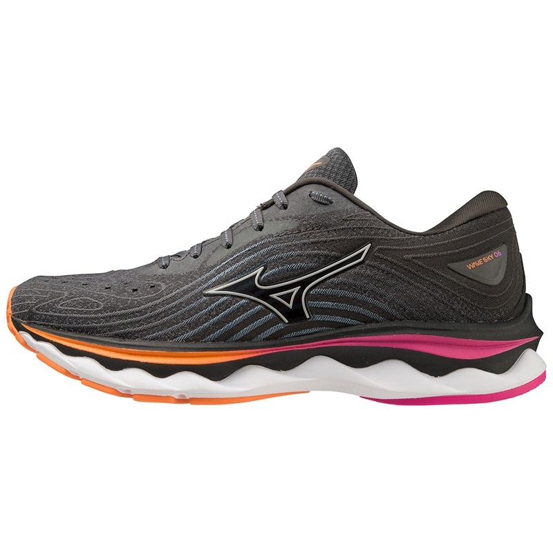 Buty do Biegania Damskie Mizuno Wave Sky 6 Czarne | Polska M0473PM