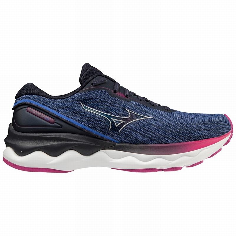 Buty do Biegania Damskie Mizuno Wave Skyrise 3 Niebieskie Granatowe | Polska M4089XA