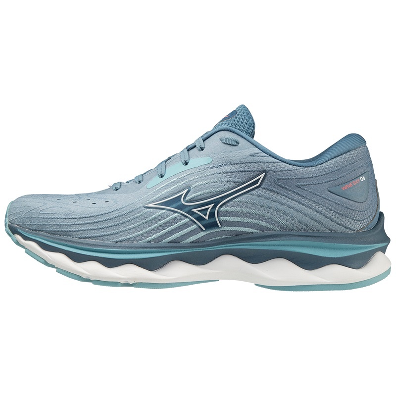 Buty do Biegania Damskie Mizuno Wave Sky 6 Białe | Polska M6479ED