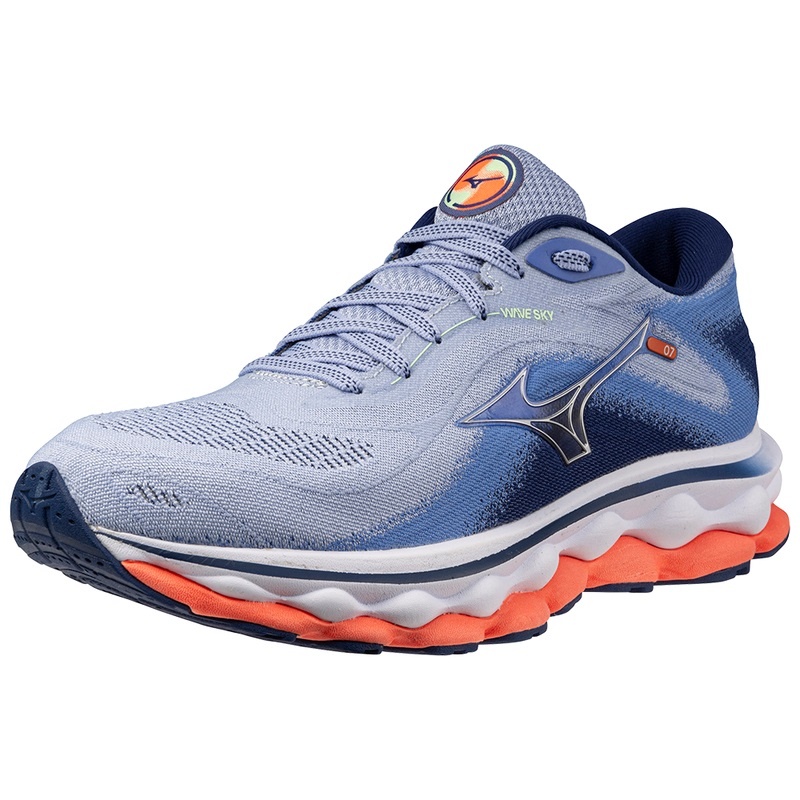 Buty do Biegania Damskie Mizuno Wave Sky 7 Niebieskie | Polska M8251OX