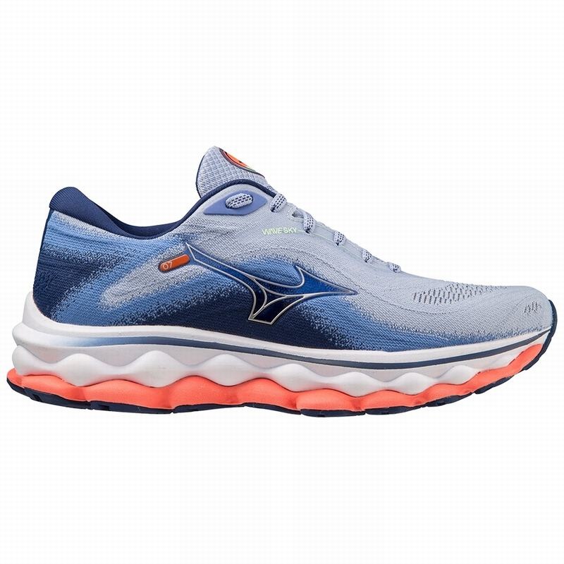 Buty do Biegania Damskie Mizuno Wave Sky 7 Niebieskie | Polska M8251OX