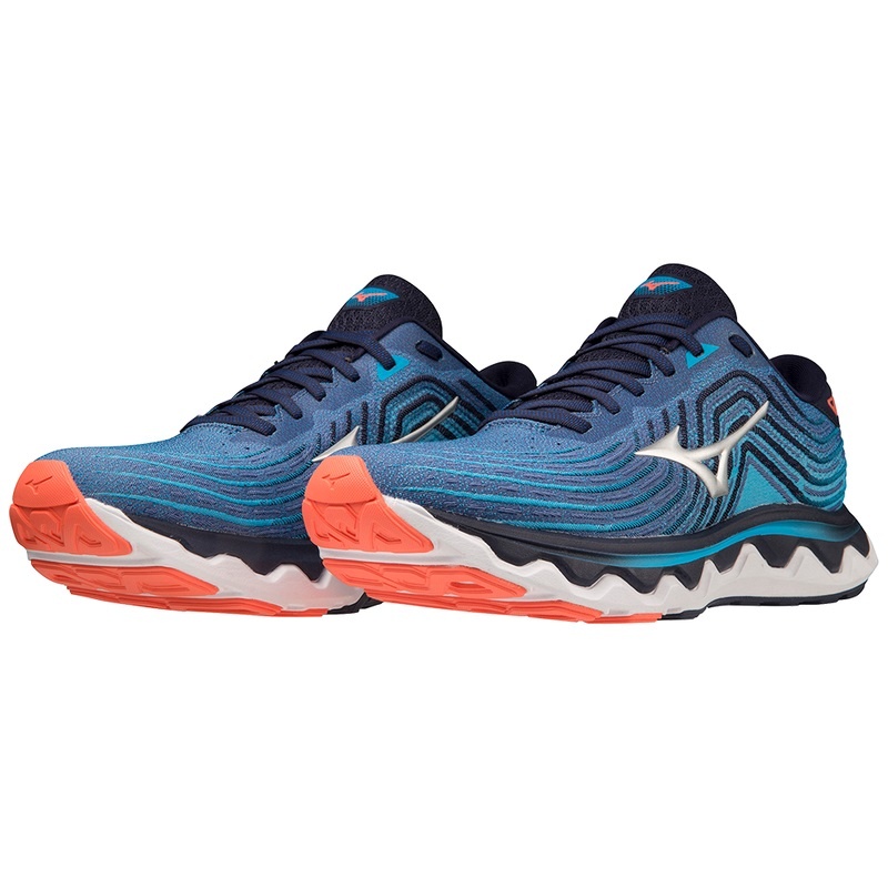 Buty do Biegania Męskie Mizuno Wave Horizon 6 Srebrne | Polska M6382HV