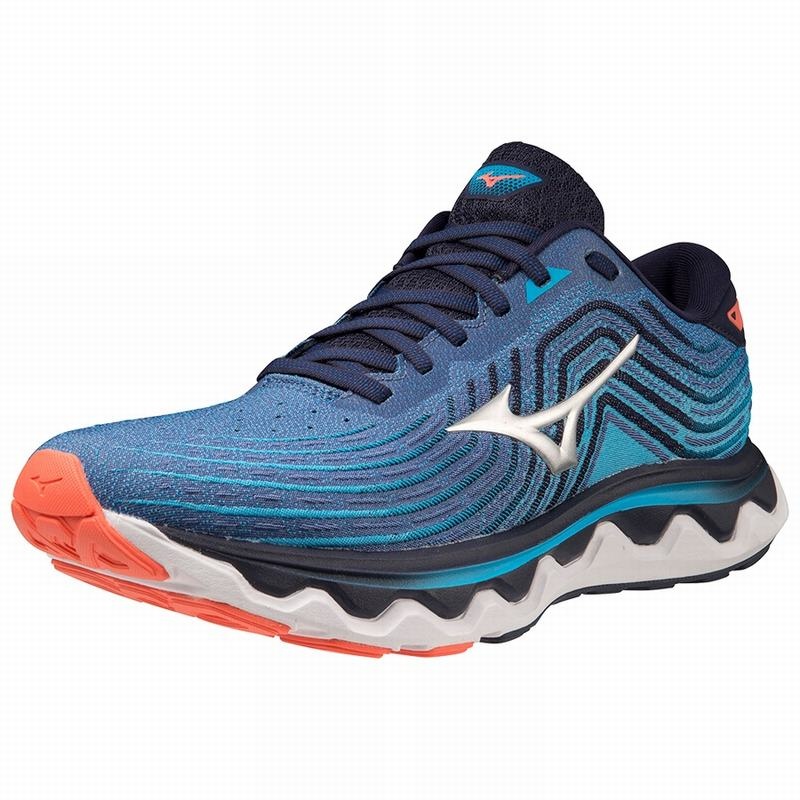 Buty do Biegania Męskie Mizuno Wave Horizon 6 Srebrne | Polska M6382HV