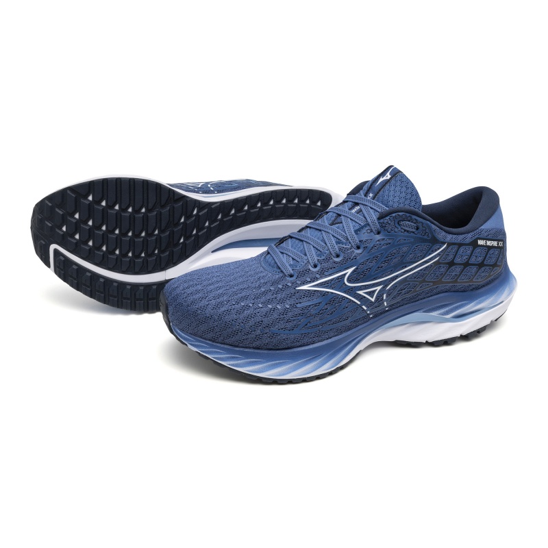 Buty do Biegania Męskie Mizuno Wave Inspire 20 Niebieskie | Polska M8563WC