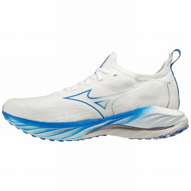 Buty do Biegania Męskie Mizuno Wave Neo Wiatr Białe Niebieskie | Polska M4193EC