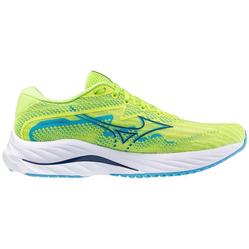 Buty do Biegania Męskie Mizuno Wave Rider 27 Zielone Granatowe | Polska M8643TH