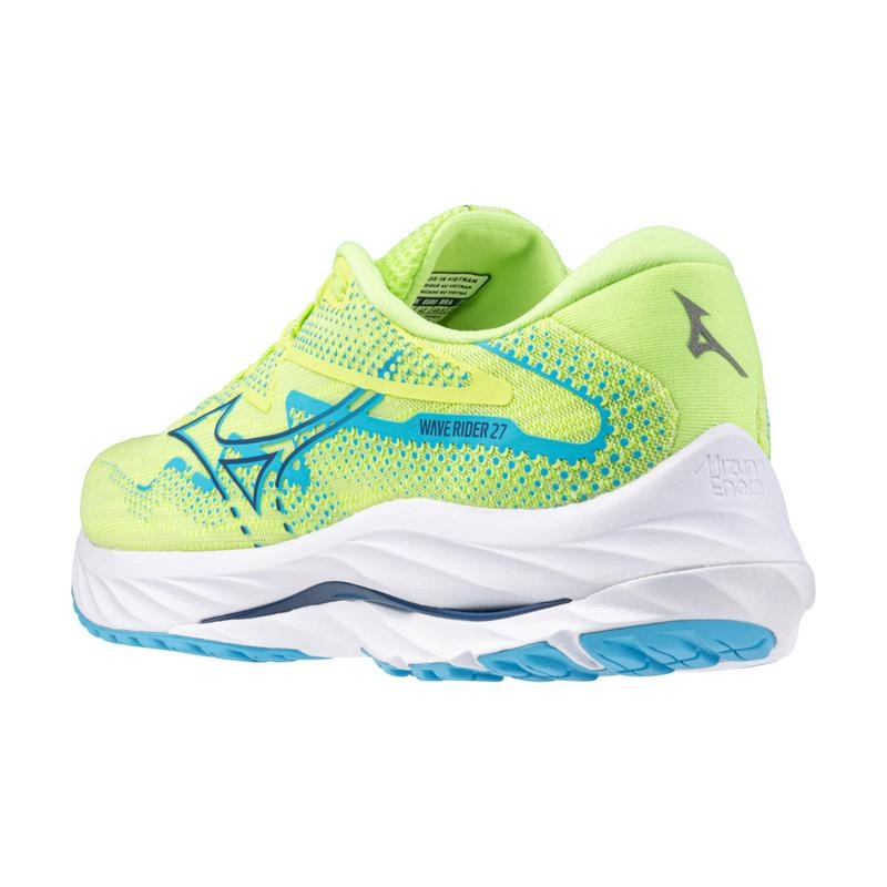 Buty do Biegania Męskie Mizuno Wave Rider 27 Zielone Granatowe | Polska M8643TH