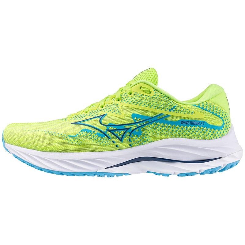 Buty do Biegania Męskie Mizuno Wave Rider 27 Zielone Granatowe | Polska M8643TH