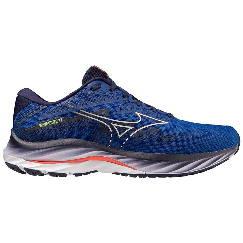 Buty do Biegania Męskie Mizuno Wave Rider 27 Niebieskie Białe | Polska M5817UZ