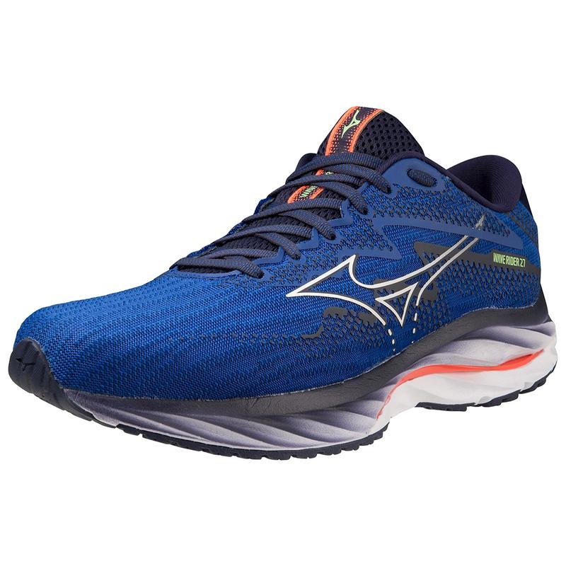 Buty do Biegania Męskie Mizuno Wave Rider 27 Niebieskie Białe | Polska M5817UZ