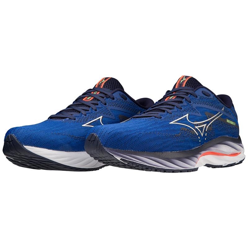 Buty do Biegania Męskie Mizuno Wave Rider 27 Niebieskie Białe | Polska M5817UZ